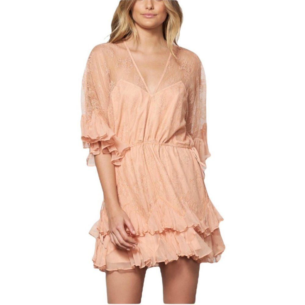 NEW Stevie May Arid Dreams Lace Ruffle Mini Dress Size M